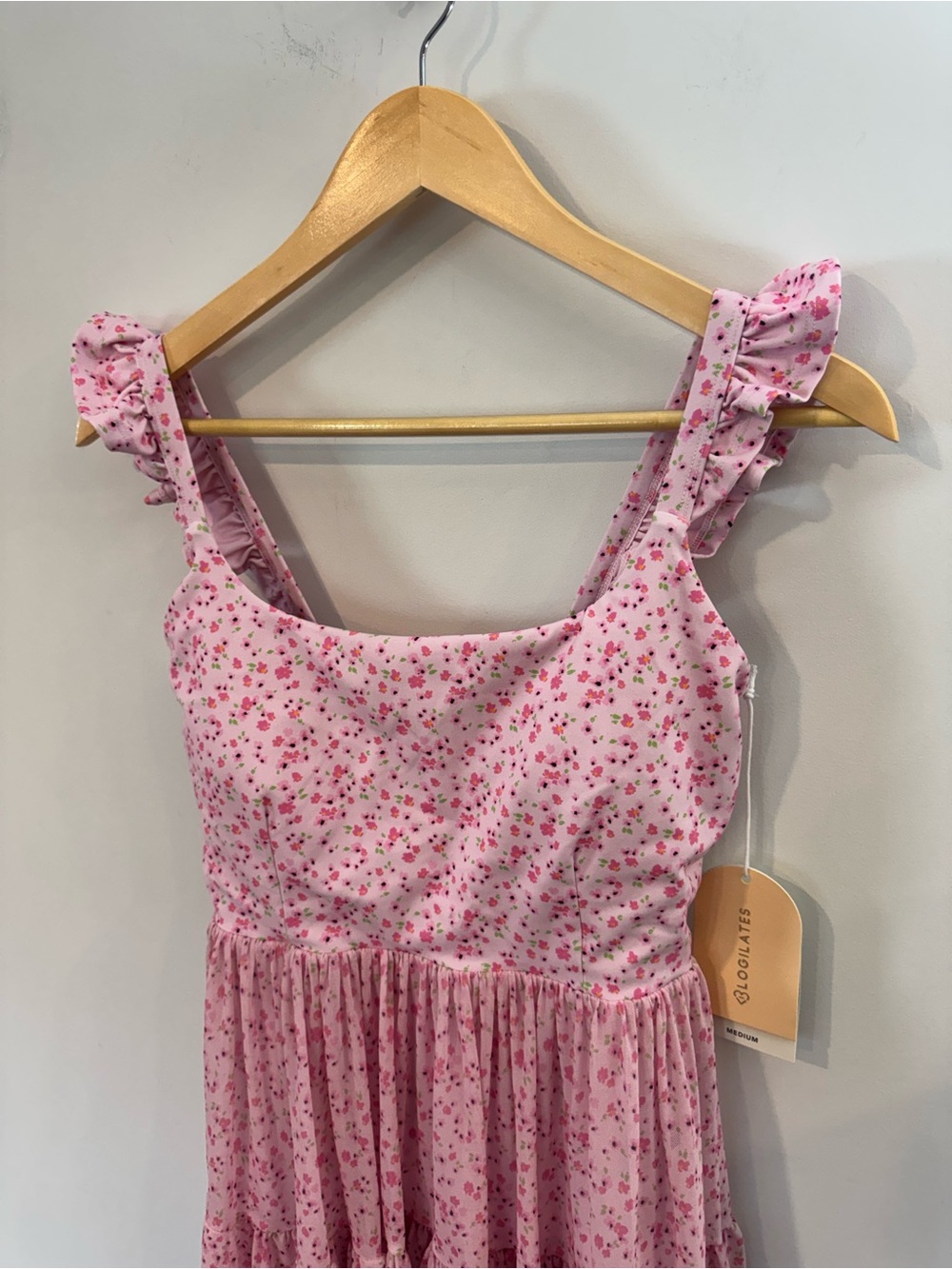 Blogilates Ballerina Ruffle Dress - Pink Floral Print, NWT - Picture 5 of 13